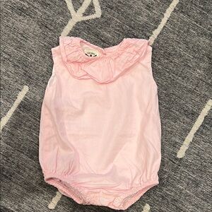 The Oaks Pink Ruffle Collar Romper